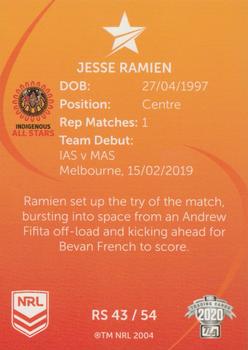 2020 NRL Traders - Representative Stars #RS43 Jesse Ramien Back